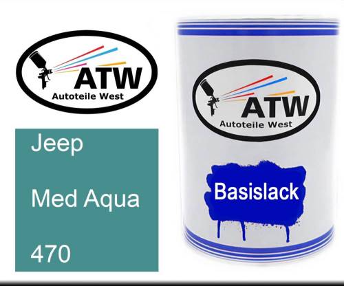 Jeep, Med Aqua, 470: 500ml Lackdose, von ATW Autoteile West.